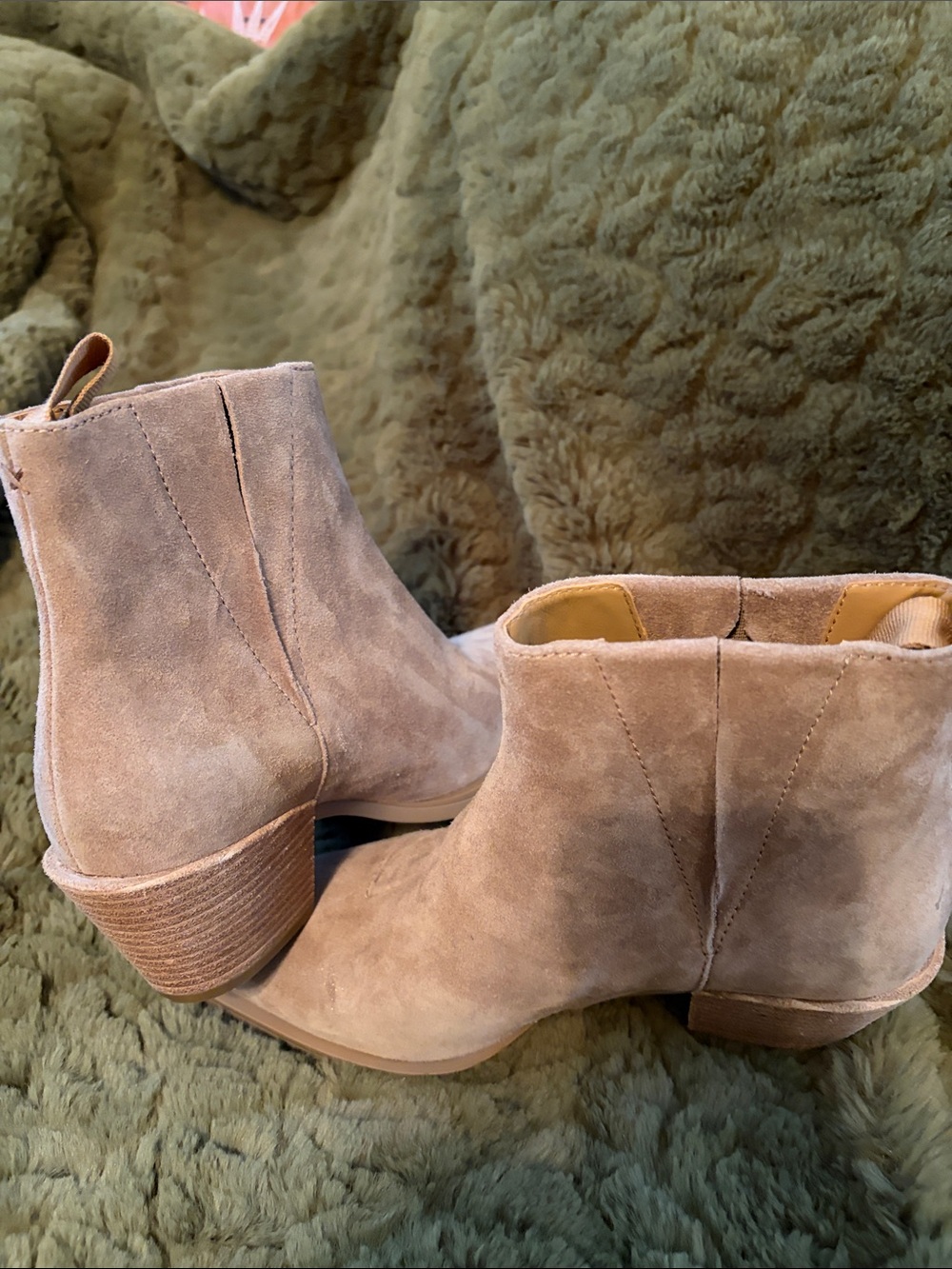 rag & bone Suede Ankle Booties in Taupe